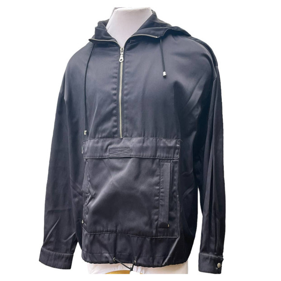Rudsak Collection Navy Hooded Pullover Anorak Windbreaker Jacket  - Men's Medium - Picture 1 of 16